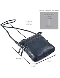 COCHOA Small Triple Zip Real Leather Mujer 2 vías Crossbody   Waist Fanny Bum Bag Monedero, Bolsa de viaje