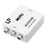 LP mini RCACVS 3 RCA Composite Video AV to HDMI Converter for TV/PC/PS3/Blue-Ray DVD white
