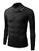 Doublju Mens Turtle Neck with Shirring Detail