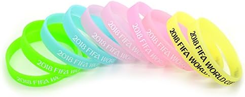 2018 World Cup Soccer Sports Silicone Bracelets, 10-Piece Set, Unisex Design, Soft and Durable Wristbands, Non-Toxic, Hypoallergenic