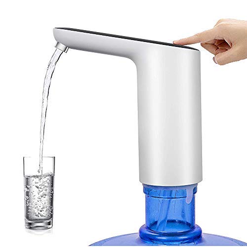 KEYMAO Water Bottle Pump - Water Pump for 5 Gallon Bottle - Low Noise USB Charging Automatic Drinking Water Pump - Automatic Bottle Water Dispenser for Home, Office and Outdoor