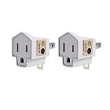 UL Listed 3-Prong to 2-Prong Adapter Grounding Converter - JACKYLED 3-Prong Adapter Converter Fireproof Material 200℃ Resistant Heavy Duty for Wall Outlets Household 2-pack