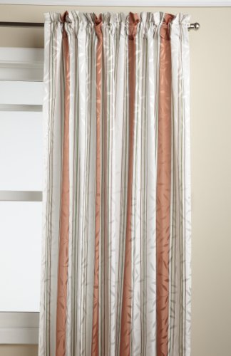 LORRAINE HOME FASHIONS Whitfield Stripe 52-inch x 84-inch Panel, Spice