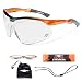 ToolFreak Agent Safety Glasses Clear Wraparound Lenses with UV and Impact Protection,Fog and Scratch Reduction,ANSI z87+ Rated,Perfect in Work or Sport