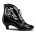 Dame-05 Ladies Size 7, Black Victorian Granny Boots Lace Accent