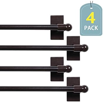 H.VERSAILTEX Adjustable Appliance Petite Ball Magnetic Rods Suitable for Any Steel Surface, 16 to 28 Inch, 1/2 Inch Diameter, Brown, 4 Packs