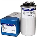 Genteq Capacitor Dual Run Round 35uF + 5uf MFD (micro Farad) 370 Volt VAC 97F9834 (replace old GE# Z97F9834) 35uF/5uF at 370 volts