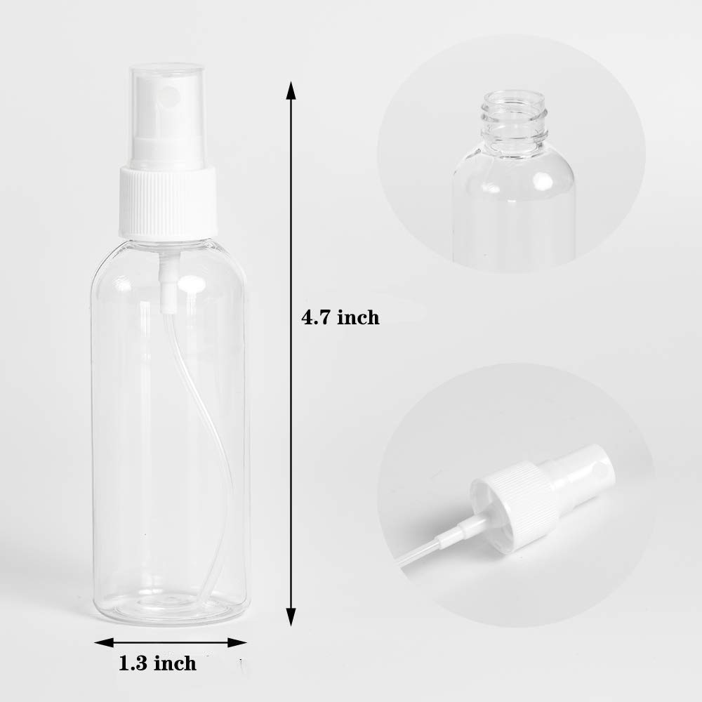 Plastic Spray Bottles Set, 6 Pack 2oz Portable Empty Leak Proof Refillable Clear Fine Mist Mini Travel Bottle for Cleaning, Gardening, Travel, Essential Oils, Cosmetic, Plantys, Perfumes : Beauty