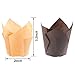 200 Pieces Tulip Cupcake Liner Baking Cups Paper Cupcake and Muffin Baking Cups for Weddings and Birthday (Brown and Nature Color)