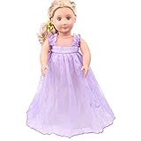 Wensltd Doll Clothes for 18 Inch Dolls Pretty Lace Dress Fits American Girl Dolls (Purple)
