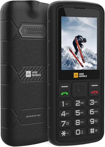 AGM M9 4G Rugged Mobile Phone, Waterproof IP68 and IP69K, Large Keys, Wide Font, Short Dialing, 3 Card Slots, FM Radio, Flashlight, 1200 mAh Battery