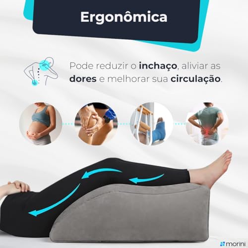 Almofada Triangular Inflável Elevação Descanso Apoio Pernas Lombar Cunha Ortopédica Travesseiro Gestante Vascular Leitura