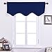 NICETOWN Blackout Curtain Valance Tier - Small 52 inches by 18 inches Scalloped Rod Pocket Window Curtain Valance for Cafe/Boys Bedroom/Bathroom/Basement, Navy Blue, 1 Piece