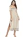 Zeagoo Women Summer Boho Print Off Shoulder Slit Split Long Maxi Casual Dress