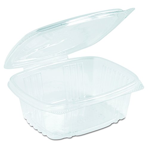 Genpak AD12 Clear Hinged Deli Container, Plastic, 12 oz, 5-3/8 x 4-1/2 x 2-1/2 (Case of 200)