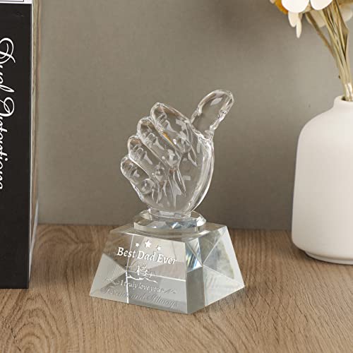 PRSTENLY Fathers Day Dad Gifts from Daughter Son, Dad Birthday Gifts for Men Crystal Ornaments Gift for Dads from Kids, Fathers Day for Dads Gift for Birthday Daddy Present Christmas