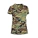 Rothco Womens Long Length V-Neck Camouflage T-Shirt, Woodland Camo