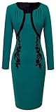 HOMEYEE Women's Elegant Patchwork Wear to Work Bodycon Cocktail Dress B247