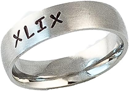 Personalized Custom Made Stainless Steel 6mm Ring With Roman Numerals Made in USA
