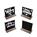 Mini Chalkboard Signs with Wooden Stands + 12 Pack of Chalk | Small Tabletop Size Chalkboards | Rustic Wedding Decorations | Baby Showers | 5” X 6” Set of 4 | Bonus Chalk Art E-Book