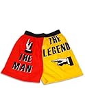 The Man The Legend Adult Red and Yellow Boxer Shorts (Adult Large)