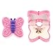 BUTTERFLY Necklace Charm Pendant w/ Crystal Wings in Butterfly Velour Gift Box - PINK