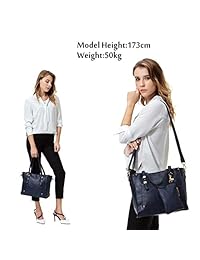 VASCHY - Bolso de mano de piel sintética con triple compartimento para mujer