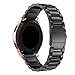 LDFAS Compatible for Samsung Galaxy Watch 3 41MM/42MM Bands, 20mm Solid Stainless Steel Metal Watch Strap Compatible for Samsung Galaxy Watch Active 2 40mm/44mm Smartwatch, Black