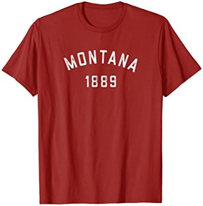 Mens Retro Montana T Shirt / Vintage Montana Gifts Tee 80s 1889 Small Cranberry