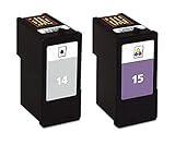 1/Pack 14 Black + 1/Pack 15 Color ink cartridges for Lexmark combo Compatible with: Z2300 Z2320 X2600 AIO X2650 AIO X2670