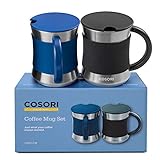 COSORI Coffee Mug with Lids Set of 2, Stainless