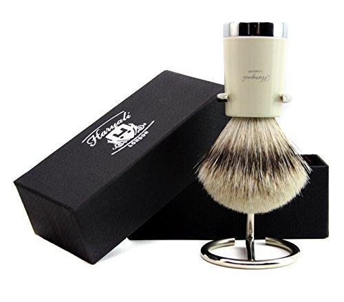 Haryali London Pure Silver Tip Badger Hair Shaving Brush for Men with Brush Stand/Holder