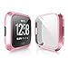 3 Pack Case for Fitbit Versa 2 with Screen Protector, Haojavo Soft TPU Full Protective Cover Ultra-Thin Scratch Resistant Slim Fit Plated Bumper for Fitbit Versa 2 Accessories