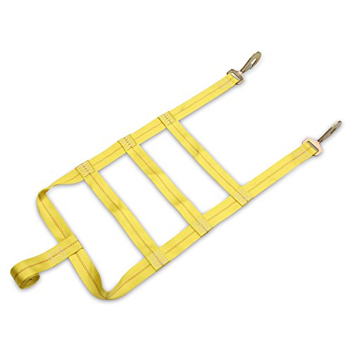 Jaketen Tow Dolly Straps - Car Dolly Straps with Flat Hook (2200 lbs Working Capacity) - 2 Pack Essential Vehicle Adjustable Tow Dolly Basket Strap Fits Most 14-17" Tires (Yellow)