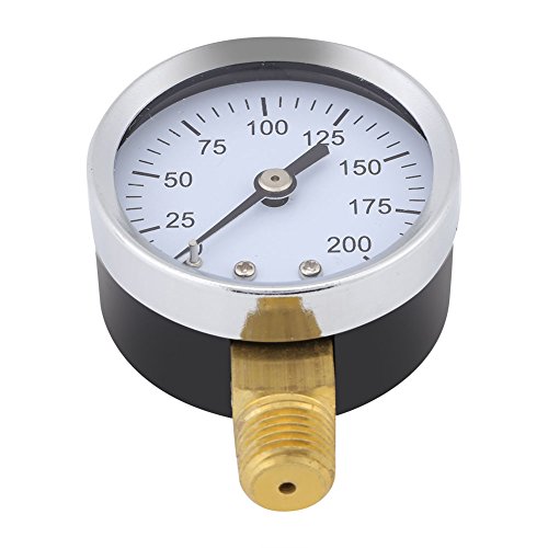 1/4" NPT Thread Pressure Gauge Accurate Fuel Air Oil Liquid Water Pressure Meter 0-200psi