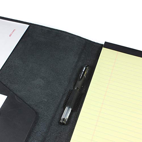 PEGAI Rustic Leather Portfolio/Legal Padfolio, Handcrafted Distressed Leather Pad Folio - Marshall | Charcoal Black