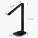 Putwo F118 Dimmable Energy Efficient Aluminum Alloy LED Desk Lamp Arm with Touch-sensitive Control Panel, Matte Black