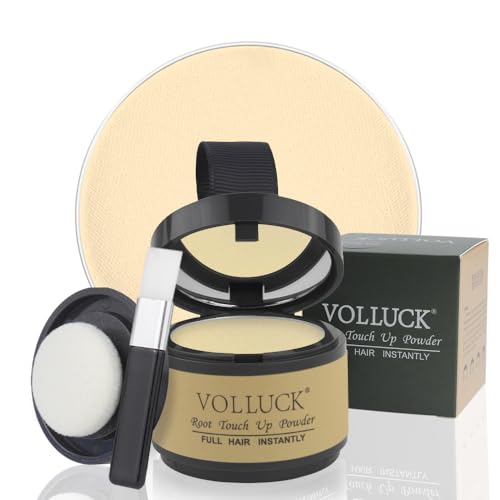 Photo 1 of VOLLUCK Root Touch up Powder, Instant Hairline Powder for Thinning Areas and Gray Hair Coverage, Natural and Non-greasy Root Cover up for Women and Men (Light Blonde, 0.14 Ounce)