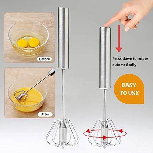 ShopVip Nouveaute! Fouet Cuisine Semi Automatique en Acier Inoxydable Batteur d’œufs, de crème, café, pâtisserie, mixeur à Main pour Lait Froid et mélanges, sauces - Cuisine A Vivre ShopVip Nouveaute! Fouet Cuisine Semi Automatique en Acier Inoxydable Batteur d’œufs, de crème, café, pâtisserie, mixeur à Main pour Lait Froid et mélanges, sauces