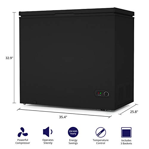 Northair Chest Freezer 7 Cu Ft with 4 Removable Baskets Reach In