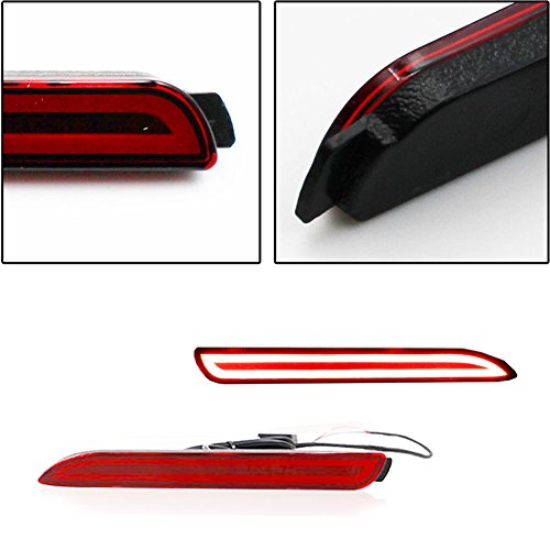 GTINTHEBOX 3D Optic Red LED Rear Bumper Reflectors Brake Tail Lights Lamps for Lexus RC250 RC350 is-F GX470 Toyota REIZ Sienna Matrix Venza Avalon 2Pcs