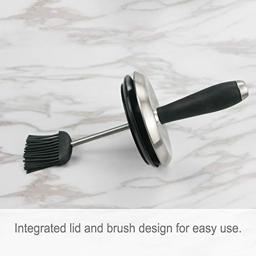 BBQ Stainless Steel Sauce Pot with Silicon Basting Brush Set Barbecue Kitchen Accessories