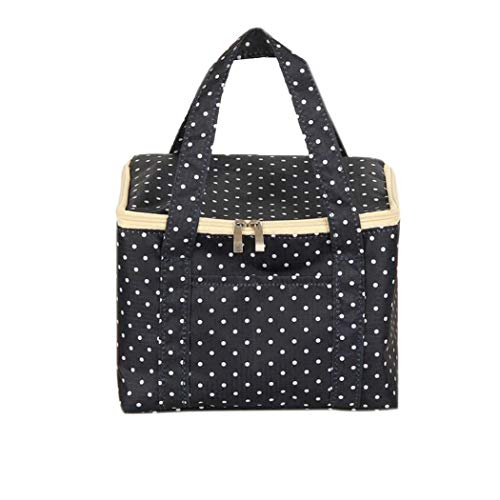 Adoeve Portable Insulated Lunch Bag Dot Thermal Bag Outdoor Picnic Container Pouch Lunch Bags