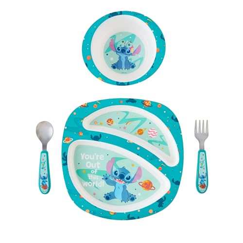 The First Years Disney Stitch Toddler Dinnerware Set - Officially Licensed 4-Pi…