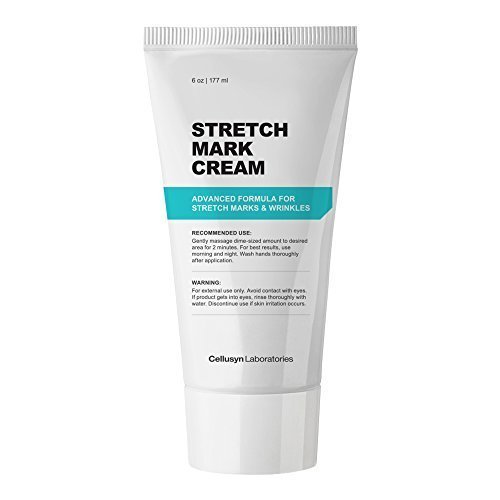 Stretch Mark Cream 6oz - Reduce & Prevent Old & New Stretch Marks & Scars - For Women And Men - Guaranteed Results - Clinically Proven Ingredients - by Cellusyn