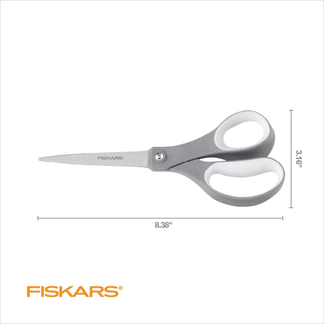 FISKARS All Purpose Scissors - High Performance and Designed for Comfort and Cutting - Sharp to Cut but Soft to Hold. Perfect for Art, Crafts and the Office