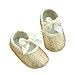 DZT1968® Baby Girl Soft Leather Bowknot Bling Bling Shoes Prewalker Socks Crib Sneakers (Gold, 12~18 Months)