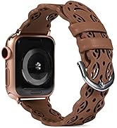 Wearlizer Leather Bands Compatible with Apple Watch Band 38mm 42mm for Women, Soft Replacement St...