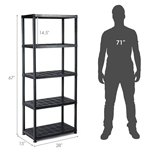 Giantex 5Tier Ventilated Shelving Storage Rack ,Free Standing Multi