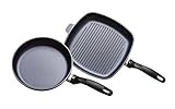 Swiss Diamond 2 Piece Set: Fry Pan and Grill Pan